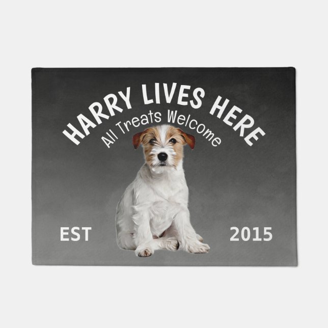 Jack Russell Terrier Personalised Dog Lover  Doormat (Front)