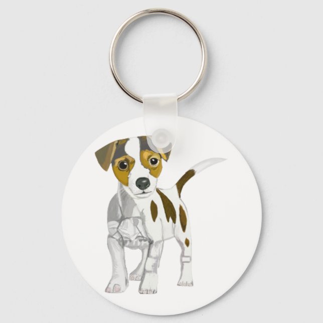 Jack Russell Terrier Puppy Key Ring (Front)