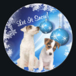 Jack Russell Terrier Puppy Let It Snow Stickers<br><div class="desc">Cute, cute, cute! Jack Russell Let It Snow Design. Be sure to see our Jack Russell Just Jack Russell Terrier Calendar, our Calendar Post Cards and Pocket Calendars… enclose one of these in your Christmas greeting cards or Christmas letters! Also available, be sure to see all our other products with...</div>