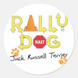 Jack Russell Terrier Rally Dog Classic Round Sticker