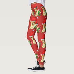 Jack Russell Terrier Santa Christmas Leggings