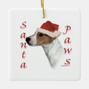 Jack Russell Terrier Santa Paws Ceramic Ornament