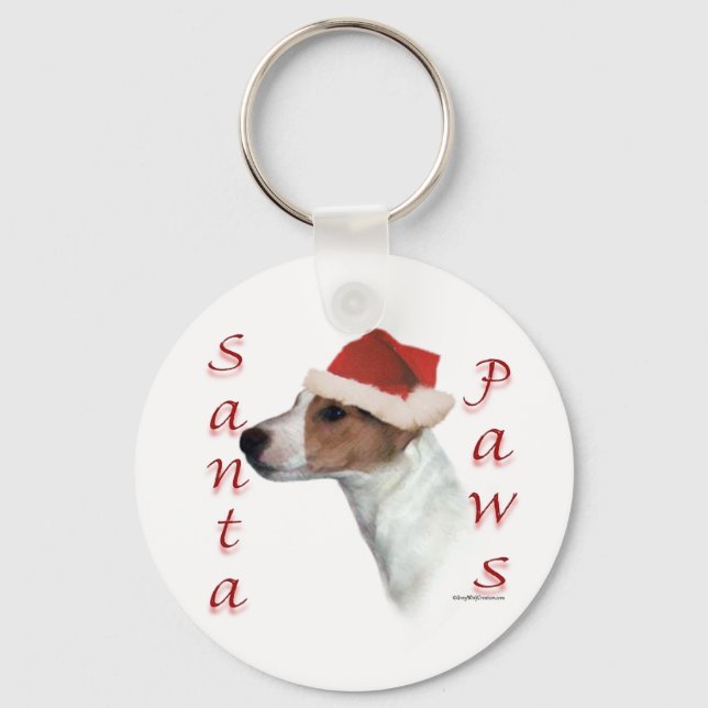 Jack Russell Terrier Santa Paws Key Ring (Front)