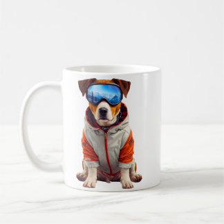 Jack Russell Terrier Ski Dog Art – Cute Winter Dog Coffee Mug