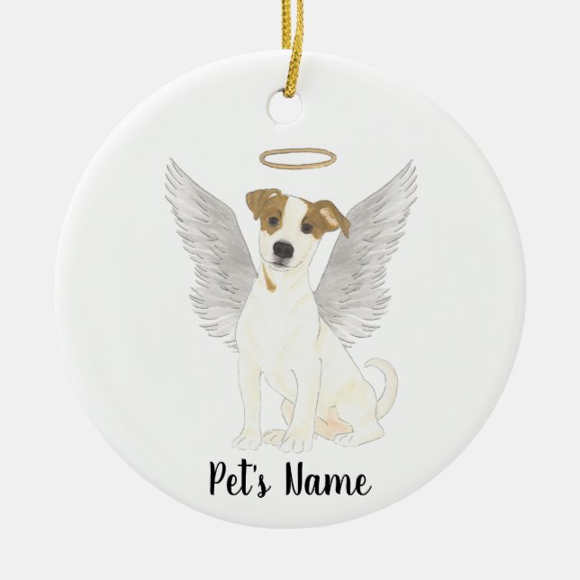 Jack Russell Terrier Sympathy Memorial Ceramic Ornament (Front)