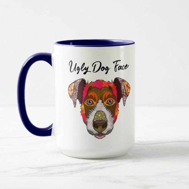 Jack Russell Terrier ugly dog face mug (Left)