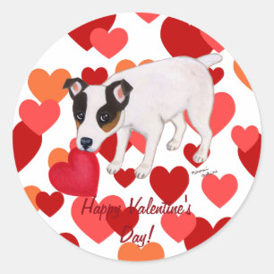 Jack Russell Terrier Valentine Stickers