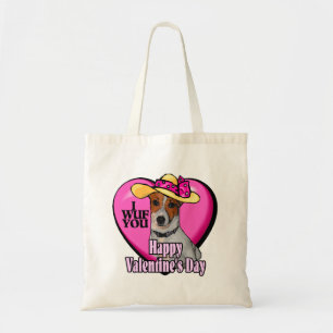 Jack Russell Terrier Valentine's Day Tote Bag