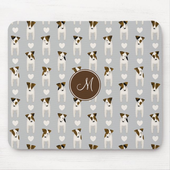 Jack Russell Terriers pattern lt grey or ANY colou Mouse Pad (Front)