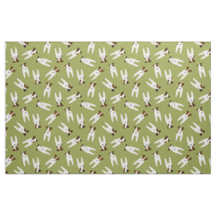 Jack Russell Terriers pattern olive or any colour Fabric