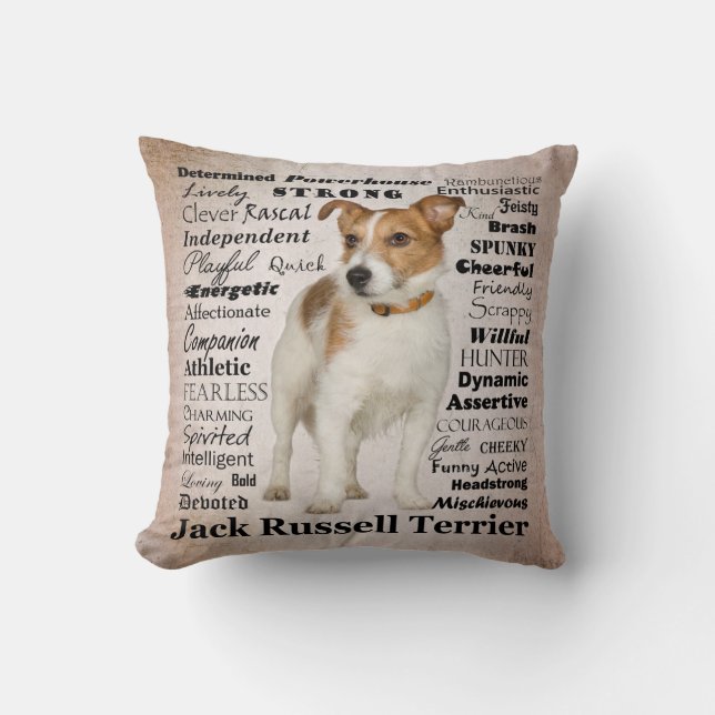 Jack Russell Traits Pillow (Front)