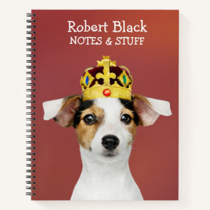 Jack Russell wearing a crown Notebook