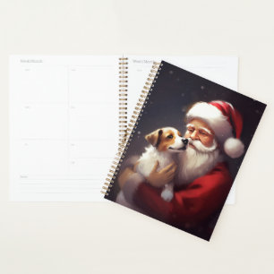Jack Russell With Santa Claus Festive Christmas Planner