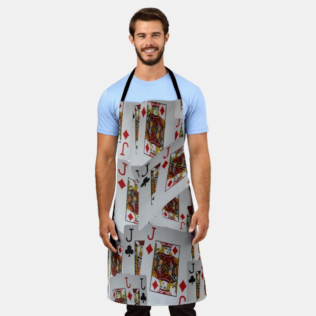 "Jack’s Wild: A Scatter of Poker Cards" Apron (Worn)