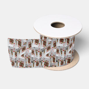 "Jack’s Wild: A Scatter of Poker Cards" Satin Ribbon