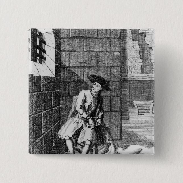Jack Shepperd in Newgate Prison, 1724 15 Cm Square Badge (Front)