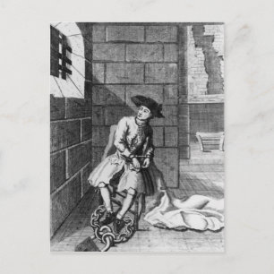 Jack Shepperd in Newgate Prison, 1724 Postcard