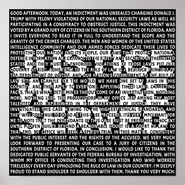 Jack Smith Anti Trump Indictment Political Quote Poster (Front)