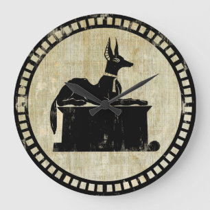 Jackal On Shrine Large Clock