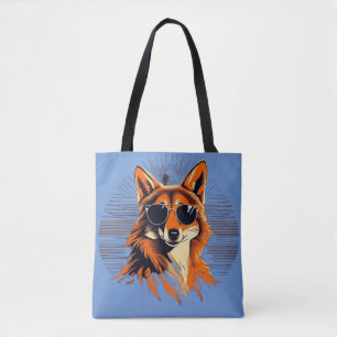 Jackal with sunglasses in the sunset gift ideas tote bag