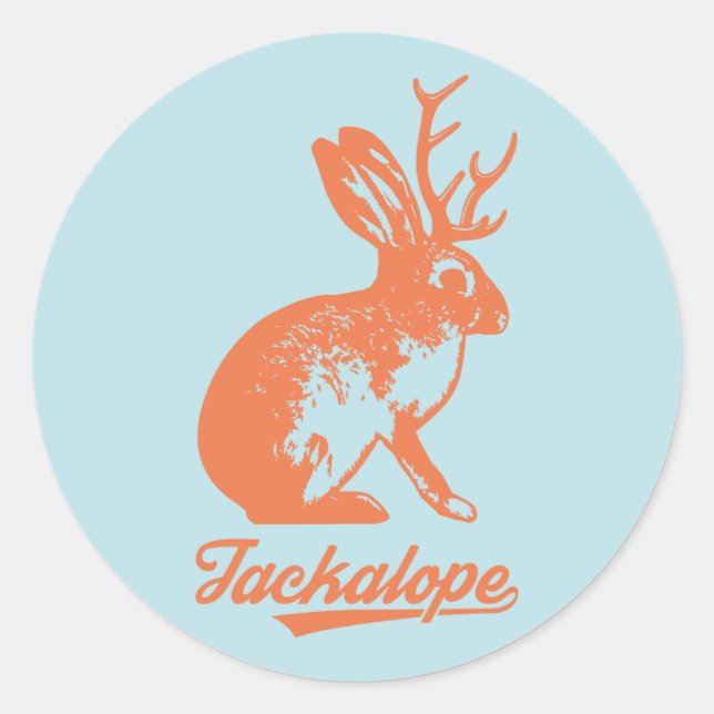 Jackalope ステッカー（小２０枚入り） classic round sticker (Front)