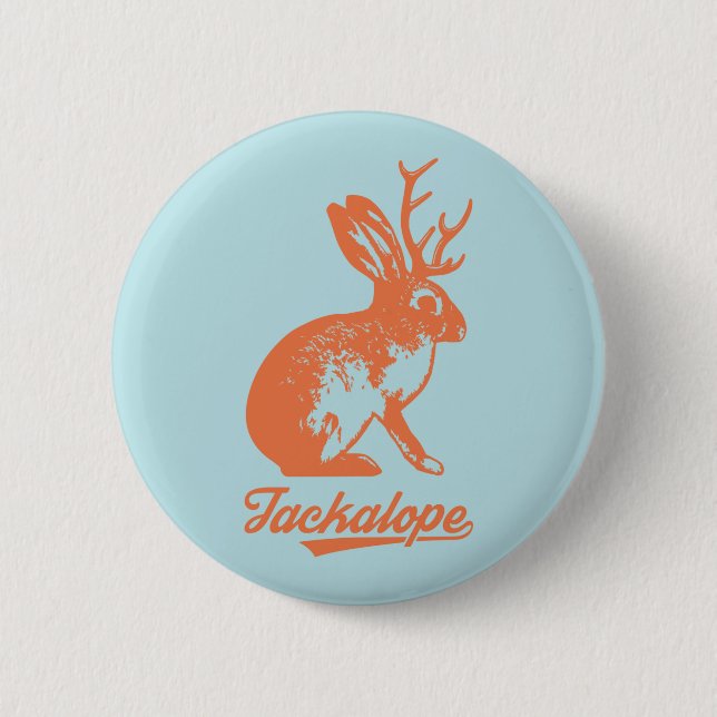 Jackalope 缶バッチ 5.7cm 丸型バッジ 6 cm round badge (Front)