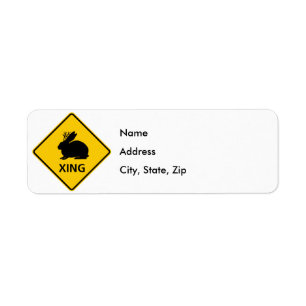 Jackalope Crossing Highway Sign Return Address Label