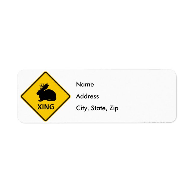 Jackalope Crossing Highway Sign Return Address Label (Front)