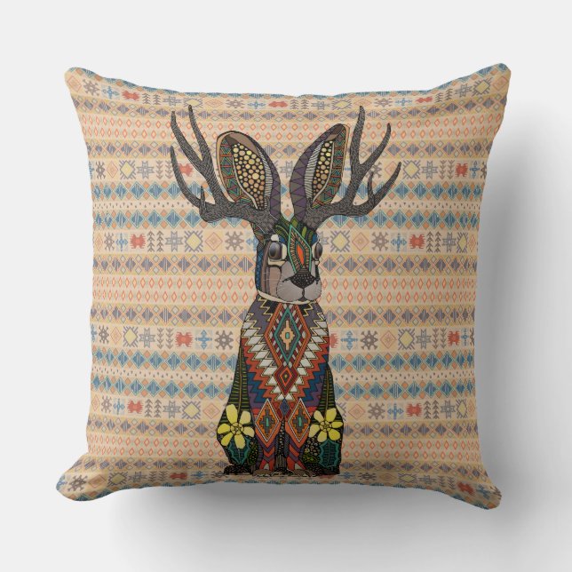 jackalope oregon pale tan cushion (Front)