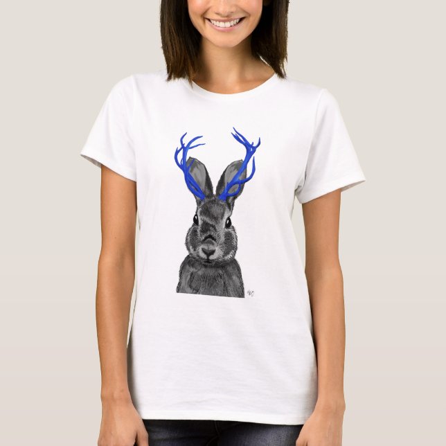 Jackalope with Blue Antlers T-Shirt (Front)