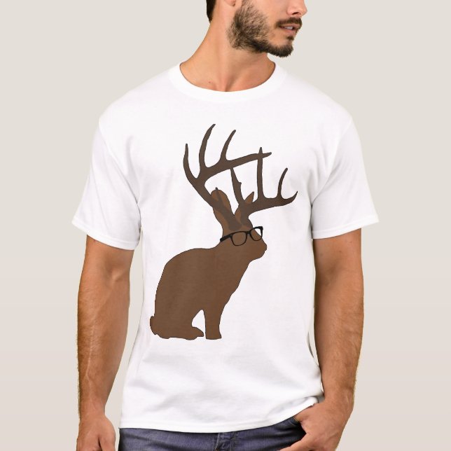 jackalope with glasses T-Shirt (Front)