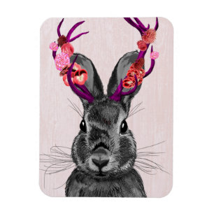 Jackalope with Pink Antlers 2 Magnet