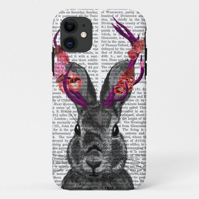 Jackalope with Pink Antlers Case-Mate iPhone Case (Back)