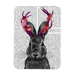 Jackalope with Pink Antlers Magnet