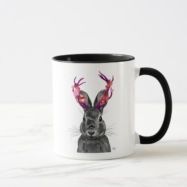 Jackalope with Pink Antlers Mug (Right)