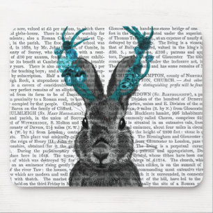 Jackalope with Turquoise Antlers Mouse Pad