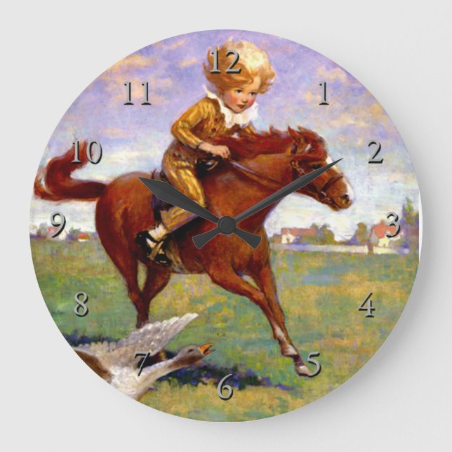 “Jackanapes” by Jessie Willcox Smith Large Clock (Front)