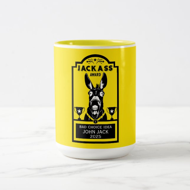 Jackass Award Two-Tone Coffee Mug (Center)