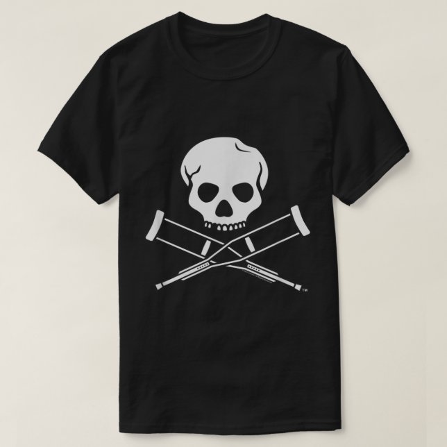 Jackass Skull And Crutches Logo  T-Shirt (Design Front)