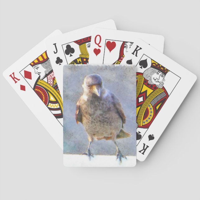 Jackdaw Watercolor Playing Cards (Back)