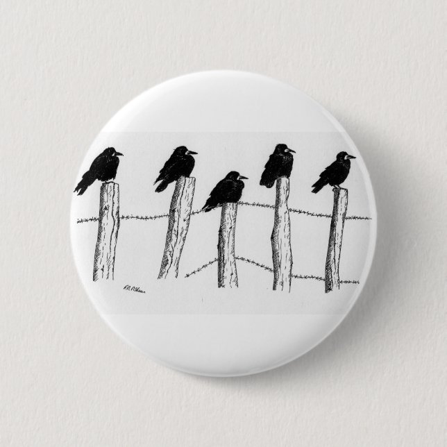 Jackdaws 6 Cm Round Badge (Front)