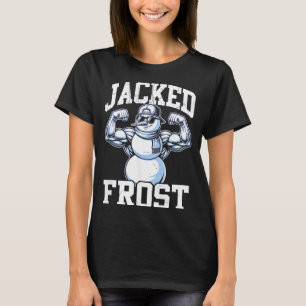 Jacked Frost Muscular Snowman Vintage Gym  T-Shirt