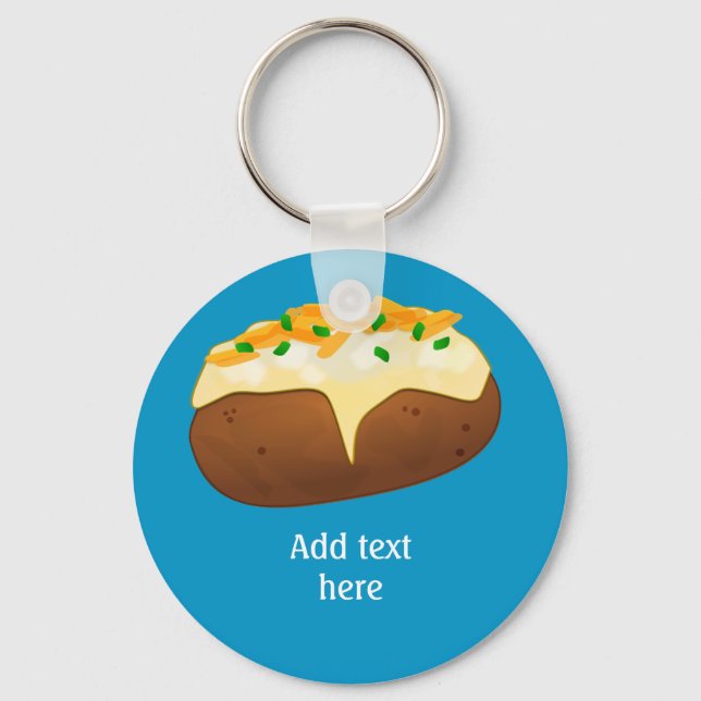 Jacket Spud - Baking Potato and your text Key Ring (Front)
