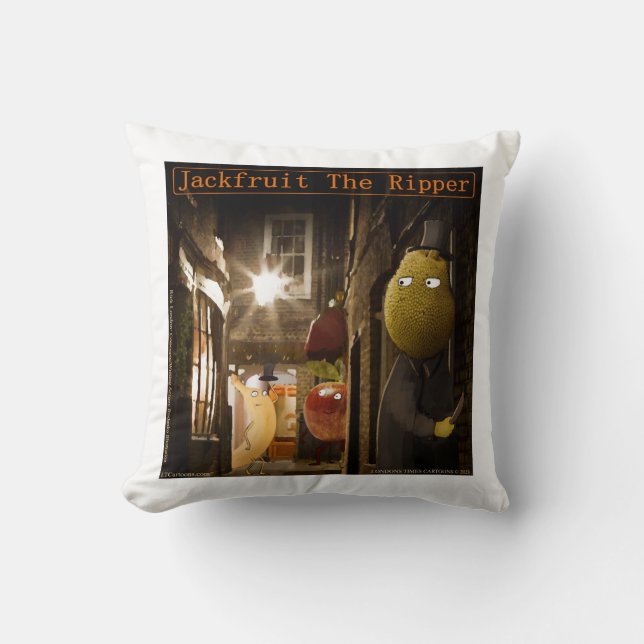 Jackfruit The Ripper Funny Rick London Cushion (Front)