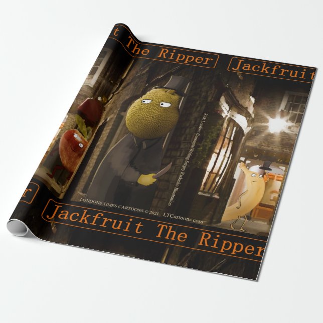 Jackfruit The Ripper Funny Rick London Wrapping Paper (Unrolled)