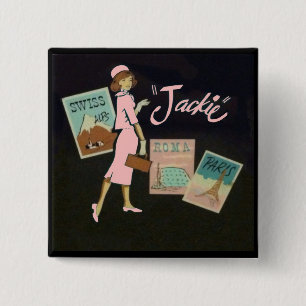 Jackie Kennedy 15 Cm Square Badge