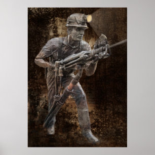 JACKLEG DRILLING by MINER Poster