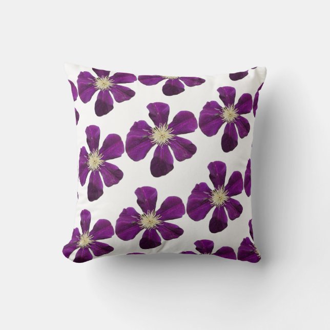 Jackmanii Clematis decor Cushion (Front)