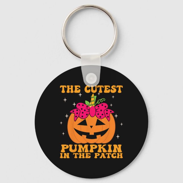 Jackolantern Halloween Pumpkin Unicorn Girl Toddle Key Ring (Front)