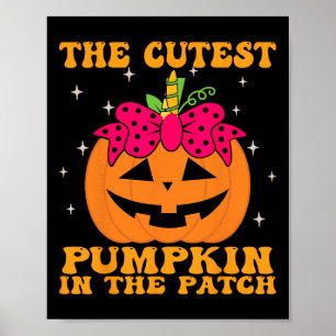 Jackolantern Halloween Pumpkin Unicorn Girl Toddle Poster
